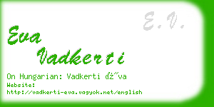 eva vadkerti business card